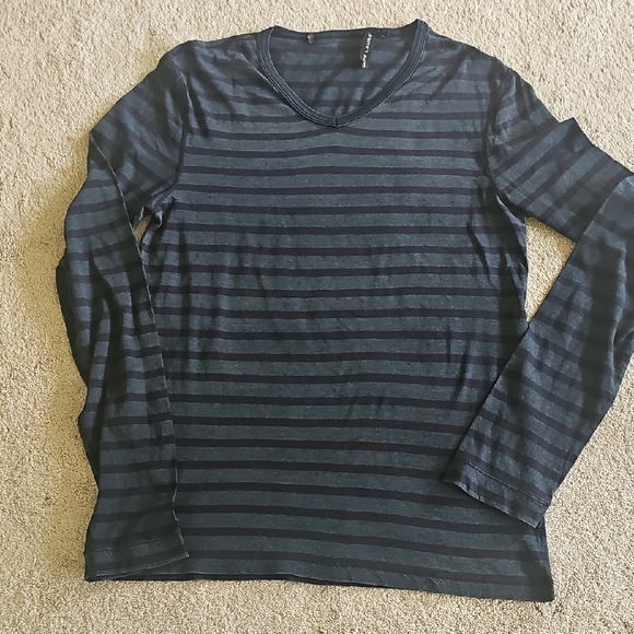 Ralph Lauren Black and Gray Striped Shirt - Picture 1 of 9